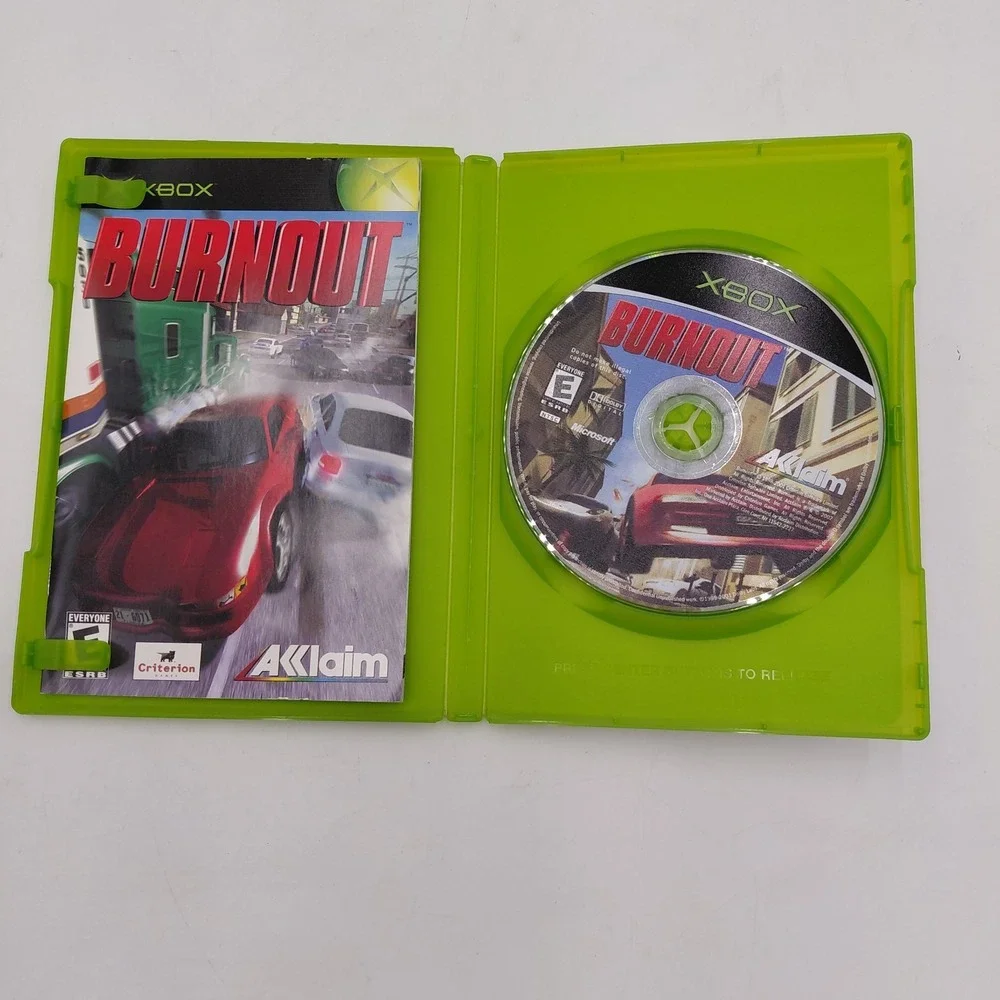 Burnout - Microsoft Xbox Game CIB Manual Aklaim Driving Crashes Gamer